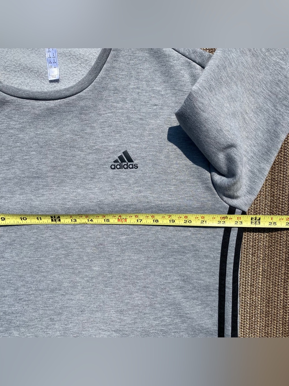 adidas Essentials Grey Cropped Fleece Sweatshirt XL - Picture 3 of 7